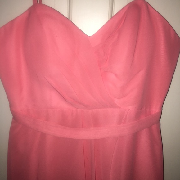 Hi-Low Chiffon Flower Dress in Coral color 👗 - Picture 4 of 5